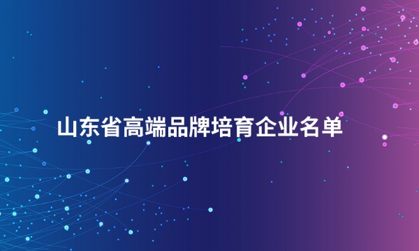 山东星空官网股份有限公司入选“山东省高端品牌培育企业名单”